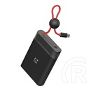 Oneplus vésztöltő type-c aljzat (10000mah, 22.5w, pd gyorstöltő, led jelzés + fix type-c kábel) fekete