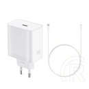 Oppo SuperVOOC hálózati töltő USB aljzat (80W, gyorstöltő, Type-C kábel, fehér)