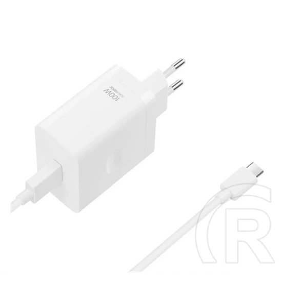 Oppo hálózati töltő usb aljzat (100w, pd gyorstöltő + type-c kábel) fehér