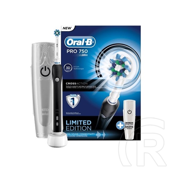 Oral-B PRO 750 3D Cross Action elektromos fogkefe (fekete) + tok