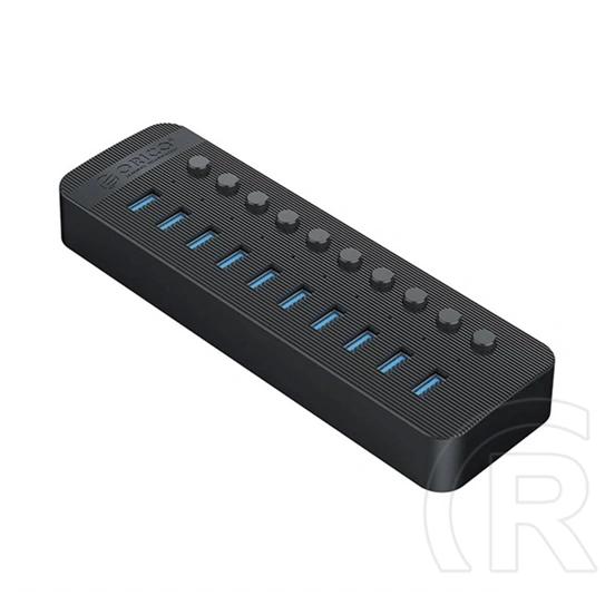 Orico CT2U3-10AB Type-C hub 10in1 (elosztó, 10 USB aljzat, 4A, 100cm, fekete)