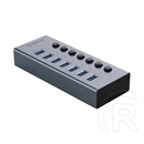 Orico bt2u3-7ab type-c hub 7in1 (elosztó, 7 usb aljzat, 2a, 100cm) világosszürke