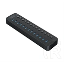 Orico ct2u3-13ab type-c hub 13in1 (elosztó, 13 usb aljzat, 4a, 100cm) fekete