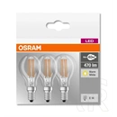 Osram Base Filament LED kisgömb izzó 4 W 470 lm E14 (meleg fehér) 3 db