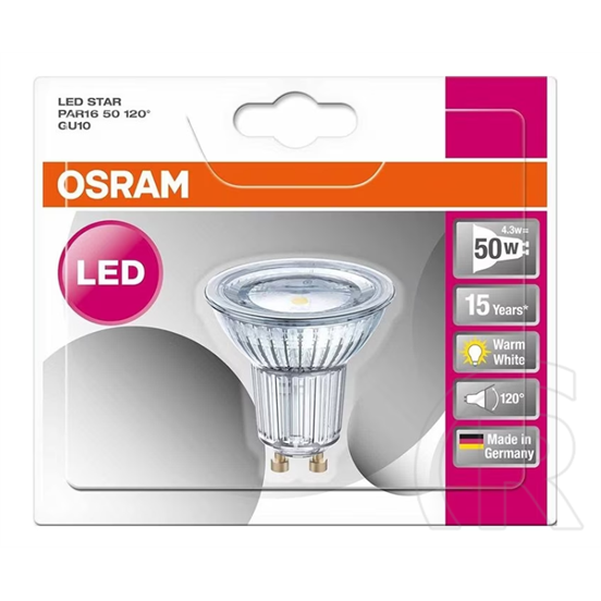 Osram Star PAR16 4,6W 120° GU10 350 lumen 2700K LED spot izzó
