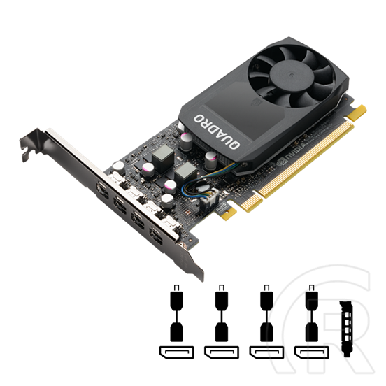 PNY Quadro P1000 OEM VGA (PCIE, 4 GB GDDR5, 128 bit, LP, 4xMiniDP)