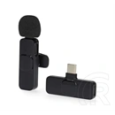 PULUZ bluetooth mikrofon 2db (lightning, lavalier csíptethető, zajszűrő, töltőtok, fekete)