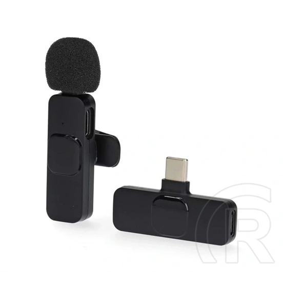 PULUZ bluetooth mikrofon 2db (lightning, lavalier csíptethető, zajszűrő, töltőtok, fekete)