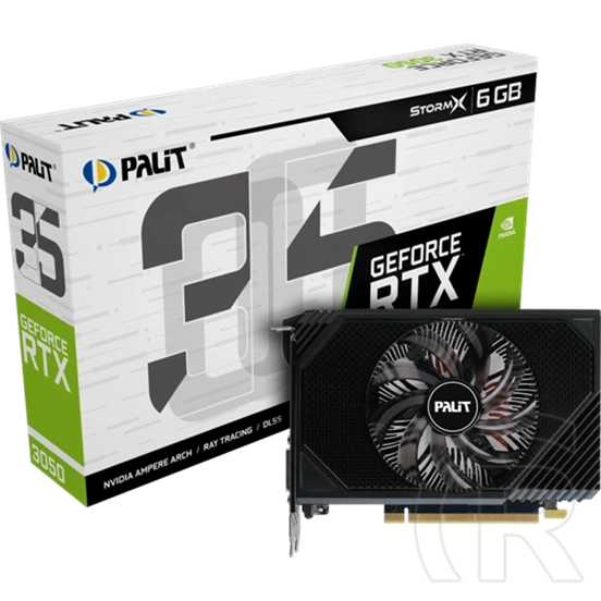 Palit GeForce RTX 3050 StormX VGA (PCIe 4.0, 6 GB GDDR6, 96 bit, 1xDP, 1xHDMI, 1xDVI-D, passzív hűtés, fekete)