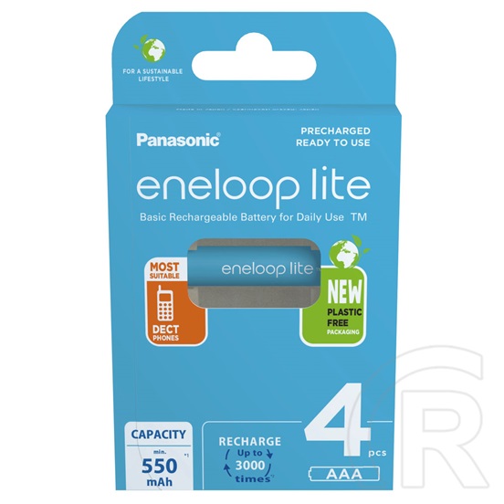 Panasonic Eneloop Lite akkumulátor (4 db, 550 mAh, Ni-MH, AAA)