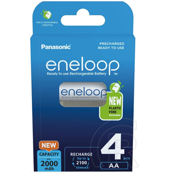 Panasonic Eneloop akkumulátor (4 db, 2000 mAh, Ni-MH, AA)