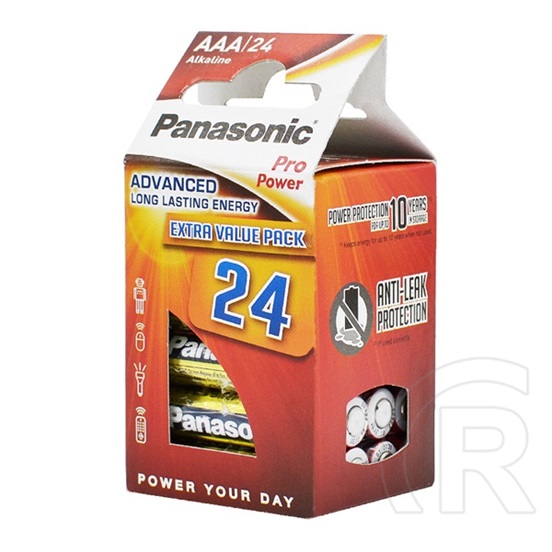 Panasonic Pro Power elem (AAA, LR03PPG, 1.5V, alkáli) 24db /csomag