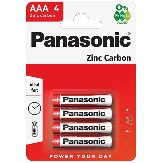 Panasonic Red Zinc cink-mangán elem (4 db, 1.5V, AAA)