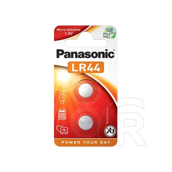 Panasonic LR44 alkáli gombelem (2 db / csomag)