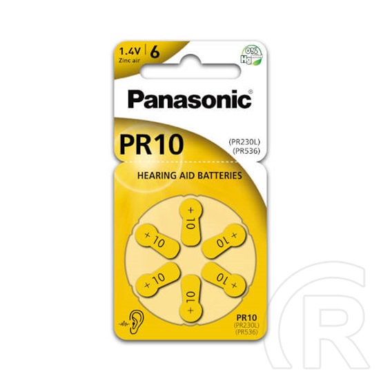 Panasonic cink-levegő elem (6 db, PR230/PR536)