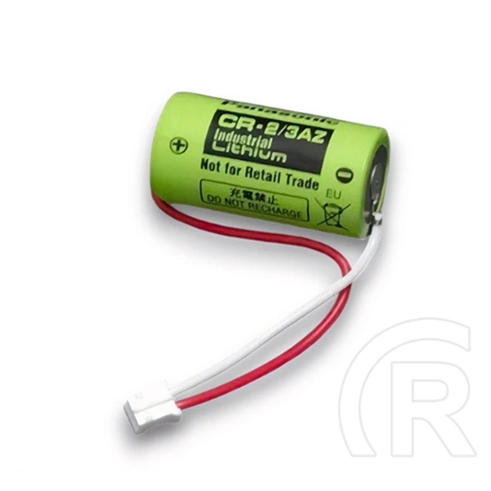 Panasonic elem (CR-2/3AZ, 1600mAh, lítium-mangán-oxid, ipari, csatlakozóval) 1db/csomag