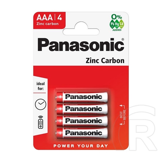 Panasonic elem (aaa, 1.5v, cink-karbon) 4db / csomag