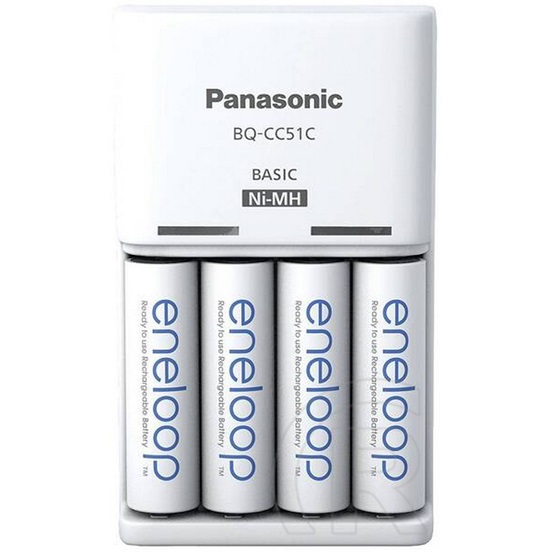 Panasonic eneloop K-KJ51MCD04E akkutöltő + akkumulátor (4 db , 800 mAh, AAA)