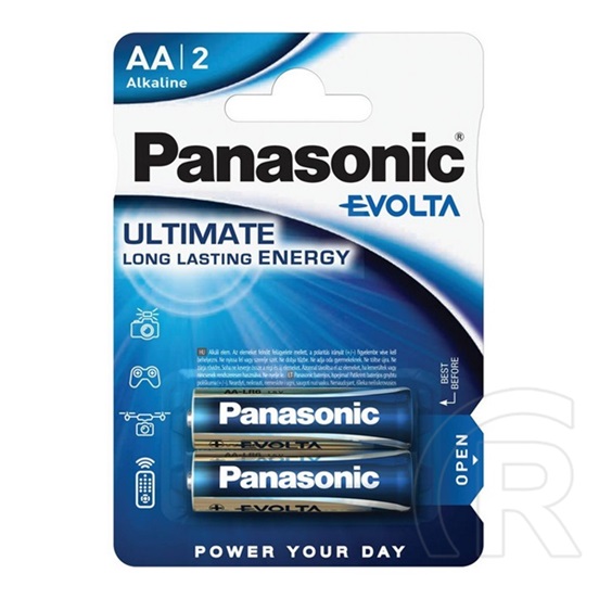 Panasonic evolta szupertartós elem (aa, r6ege, 1.5v, alkáli) 2db / csomag