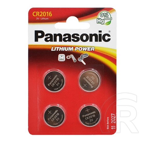 Panasonic gombelem (cr2016el / 4b, 3v, lítium) 4db / csomag