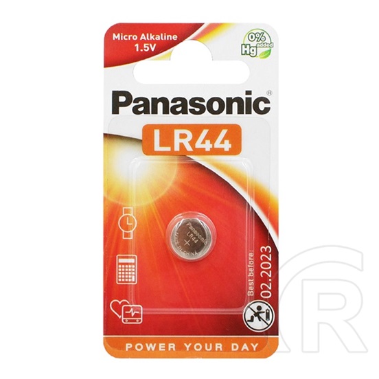 Panasonic gombelem (lr44l/1bp, 1.5v, alkáli) 1db / csomag