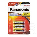 Panasonic pro power tartós elem (aaa, lr03ppg, 1.5v, alkáli) 4db /csomag