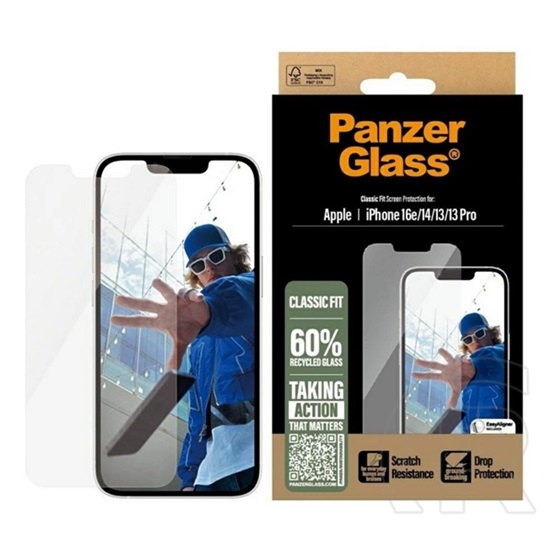 Panzerglass Apple iPhone 13 Pro  classic fit képernyővédő üveg (extra karcálló, ütésállóság + segédkeret) átlátszó