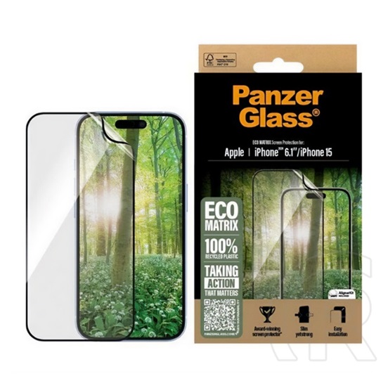 Panzerglass Apple iPhone 16 eco matrix képernyővédő üveg (flexibilis, karcálló + segédkeret) átlátszó