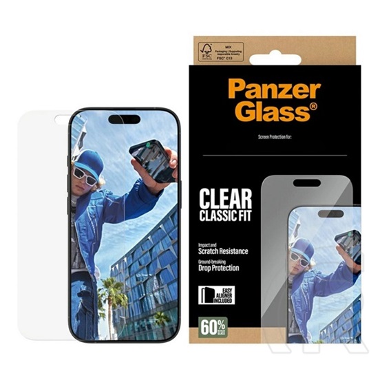 Panzerglass Apple iPhone 17 Pro classic fit easyaligner képernyővédő üveg (oleofób réteg + segédkeret) átlátszó