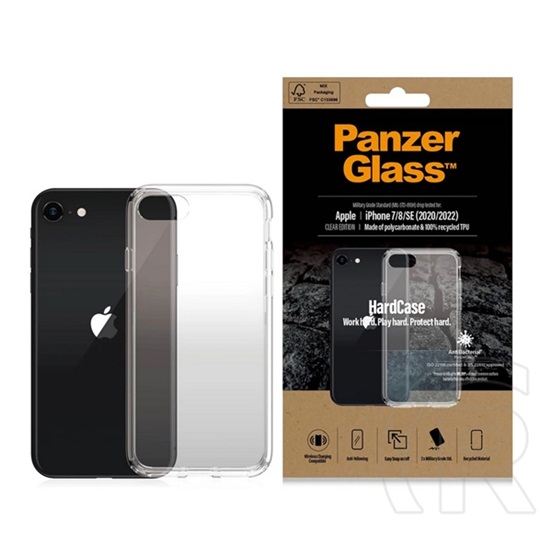 Panzerglass Apple iPhone 8 4.7  hardcase szilikon telefonvédő (ütésállóság, kameravédő, d3o anyag) átlátszó
