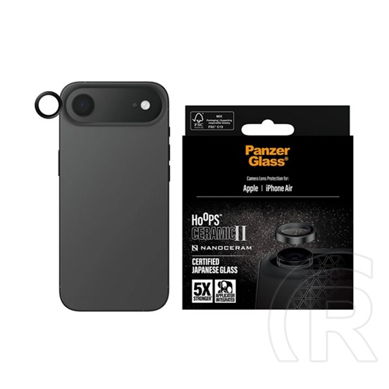Panzerglass Apple iPhone Air hoops ceramic ii kameravédő üveg (9h + segédkeret) fekete