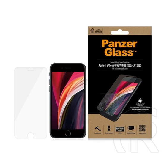 Panzerglass Apple iPhone SE 2 (2020)  standard fit antibacterial képernyővédő üveg (karcálló, antibakteriális) átlátszó