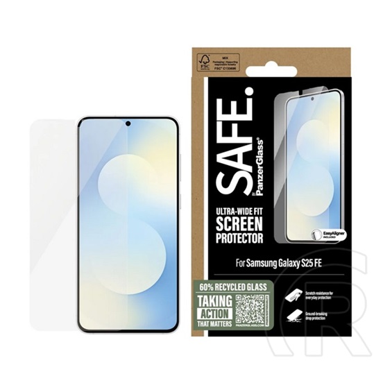 Panzerglass Samsung Galaxy S25 FE (SM-S731) safe ultra-wide fit üveg (extra karcálló, ütésálló + segédkeret) átlátszó