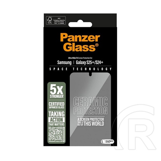 Panzerglass Samsung Galaxy S25 Plus (SM-S936) ceramic képernyővédő üveg (3d, ütésállóság, 9h) átlátszó