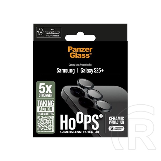 Panzerglass Samsung Galaxy S25 Plus (SM-S936) hoops ceramic kameravédő üveg (9h + segédkeret) átlátszó