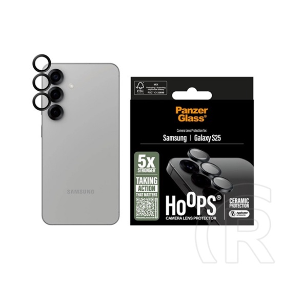 Panzerglass Samsung Galaxy S25 (SM-S931) hoops ceramic kameravédő üveg (9h + segédkeret) átlátszó