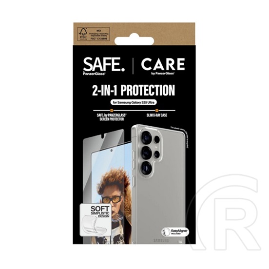 Panzerglass Samsung Galaxy S25 Ultra (SM-S938) care fashion 2in1  (ütésálló, légpárnás keret +  üveg) átlátszó