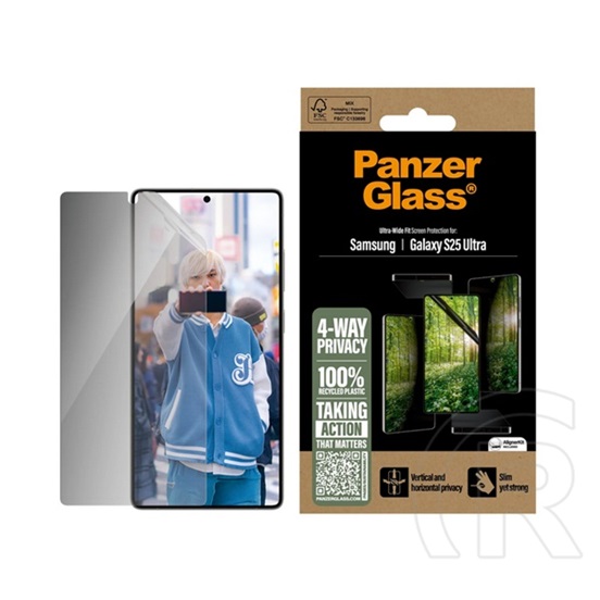 Panzerglass Samsung Galaxy S25 Ultra (SM-S938) eco matrix 4-way védő fólia ( betekintés védelem + segédkeret) átlátszó