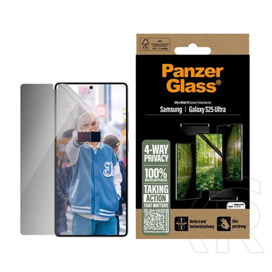 Panzerglass Samsung Galaxy S25 Ultra (SM-S938) eco matrix 4-way védő fólia ( betekintés védelem + segédkeret) átlátszó