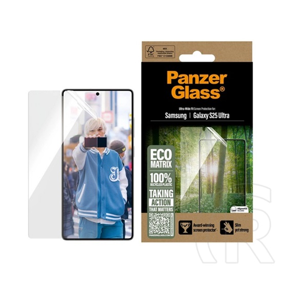 Panzerglass Samsung Galaxy S25 Ultra (SM-S938) eco matrix képernyővédő üveg (flexibilis, karcálló + segédkeret) átlátszó