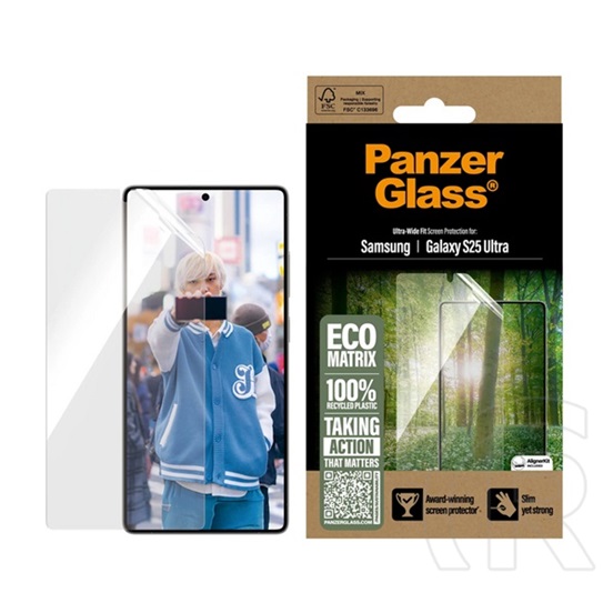 Panzerglass Samsung Galaxy S25 Ultra (SM-S938) eco matrix képernyővédő üveg (flexibilis, karcálló + segédkeret) átlátszó