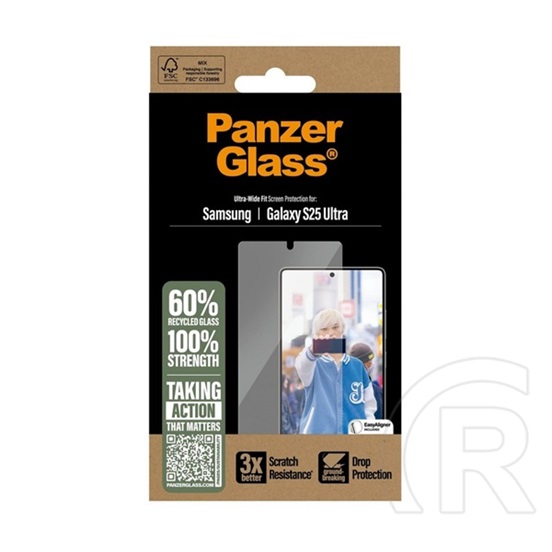 Panzerglass Samsung Galaxy S25 Ultra (SM-S938) képernyővédő üveg (3d, ütésállóság, 9h) átlátszó