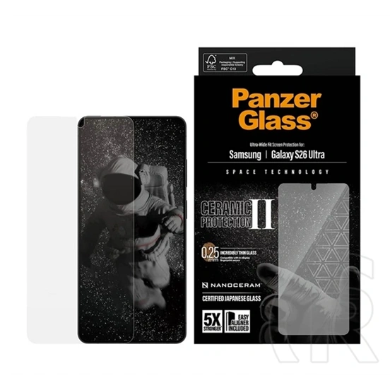 Panzerglass Samsung S26 Ultra ultra-wide easyaligner képernyővédő üveg (ütésálló, extra karcálló + segédkeret) átlátszó