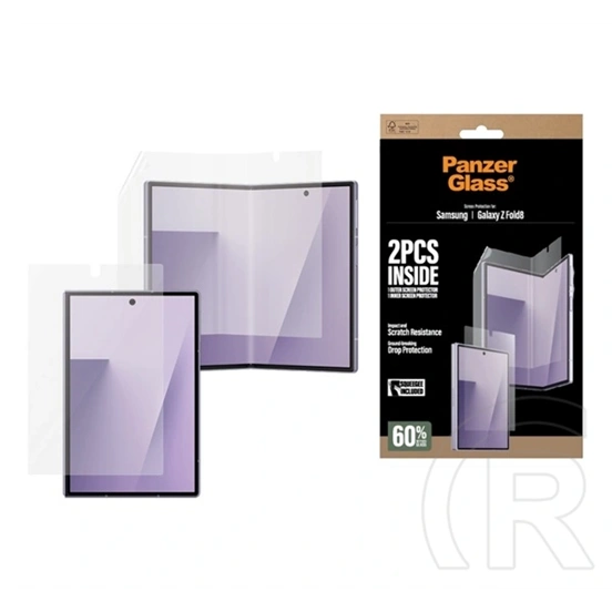 Panzerglass Samsung Z Fold8 képernyővédő fólia 2db (extra karcálló, ütésállóság, külső + belső kijelző) átlátszó