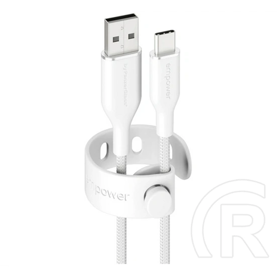Panzerglass empower racing adatkábel (usb - type-c, 60w, pd gyorstöltő, cipőfűző, 120cm) ezüst/fehér
