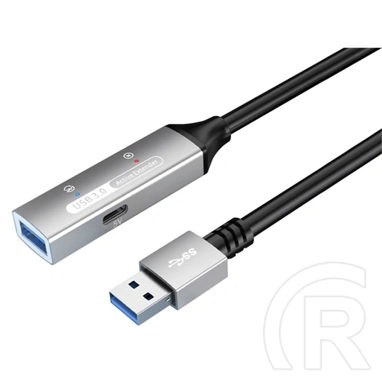 PremiumCord aktív USB 3.0 hosszabbító kábel (A-A, 15 m, fekete)