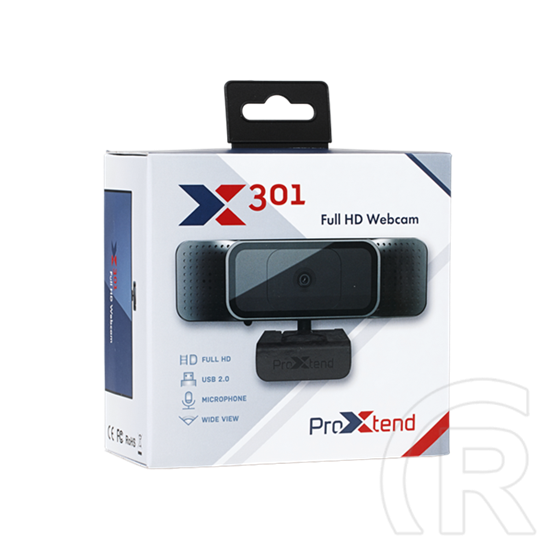 ProXtend X301 webkamera (5MP, 2592x1944@30fps, USB-A 2.0, beépített mikrofon, csipesz, 2 m kábel)