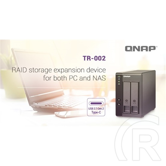 QNAP TR-002 bővítőegység (2xHDD/SSD, USB 3.2 Gen2 Type-C)