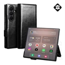 Qialino Samsung Z Fold8 Ultra tok álló, valódi bőr (flip, oldalra nyíló, asztali tartó) fekete