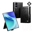 Qialino Samsung Z Fold8 tok álló, valódi bőr (flip, oldalra nyíló, asztali tartó) fekete